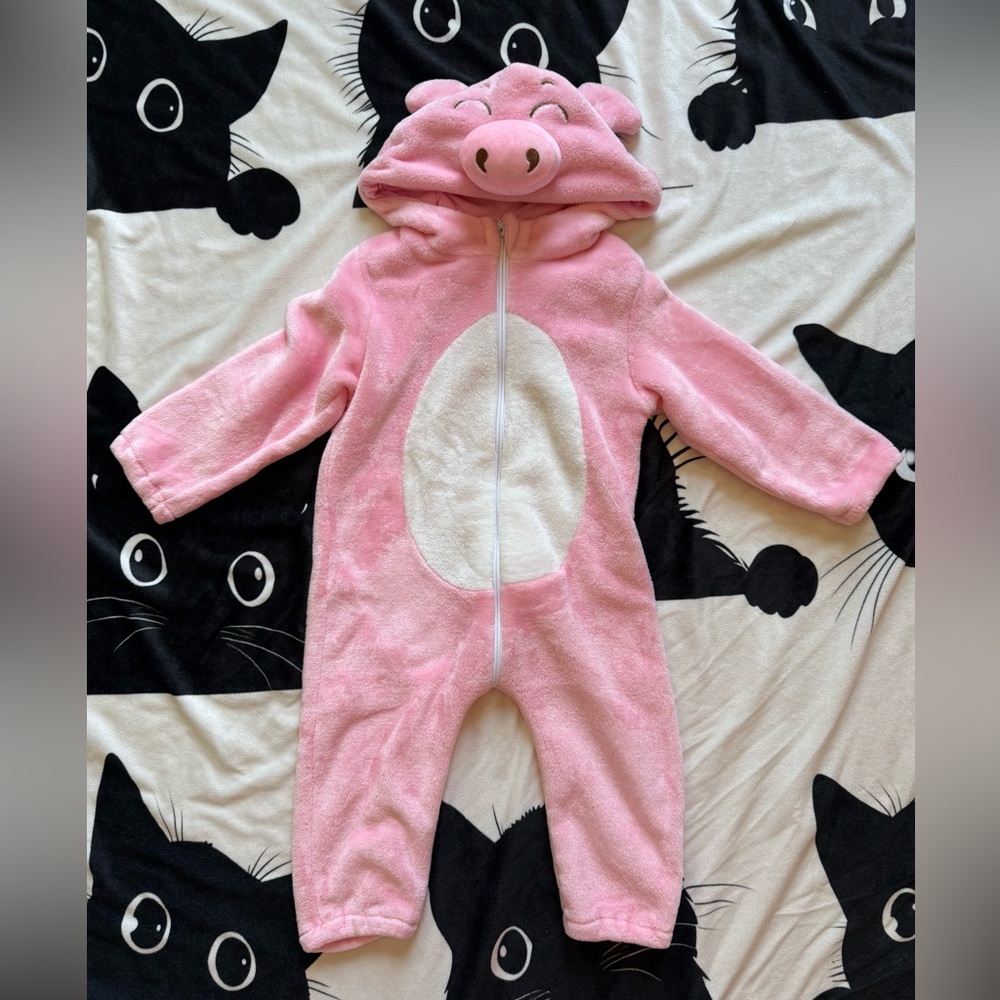 Pink Pig Hooded Onesie